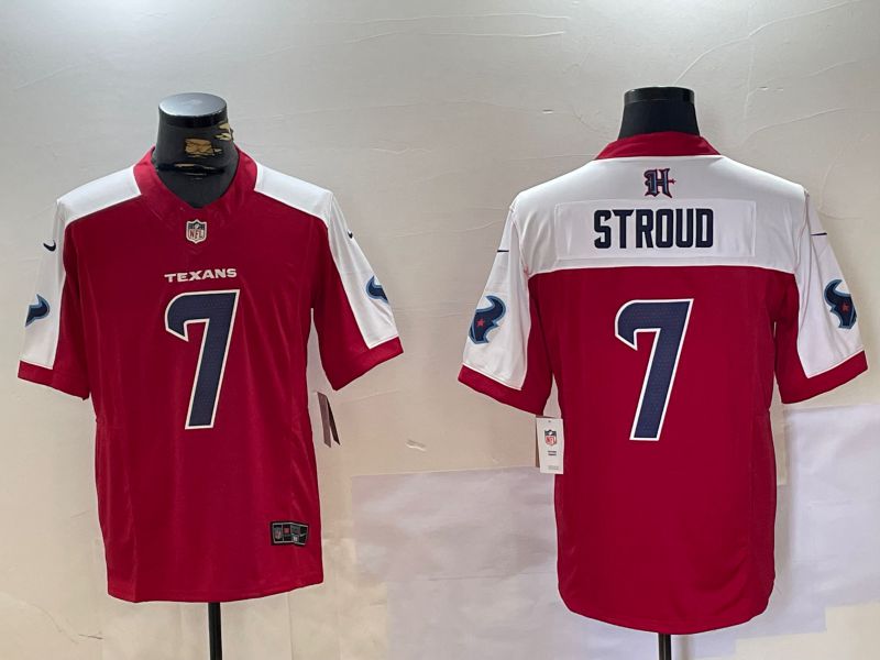 Men Houston Texans 7 Stroud Red 2024 Nike Limited NFL Jersey style 1017